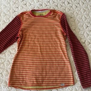 Women's Patagonia Capilene active striped long sleeve top. Size Small
